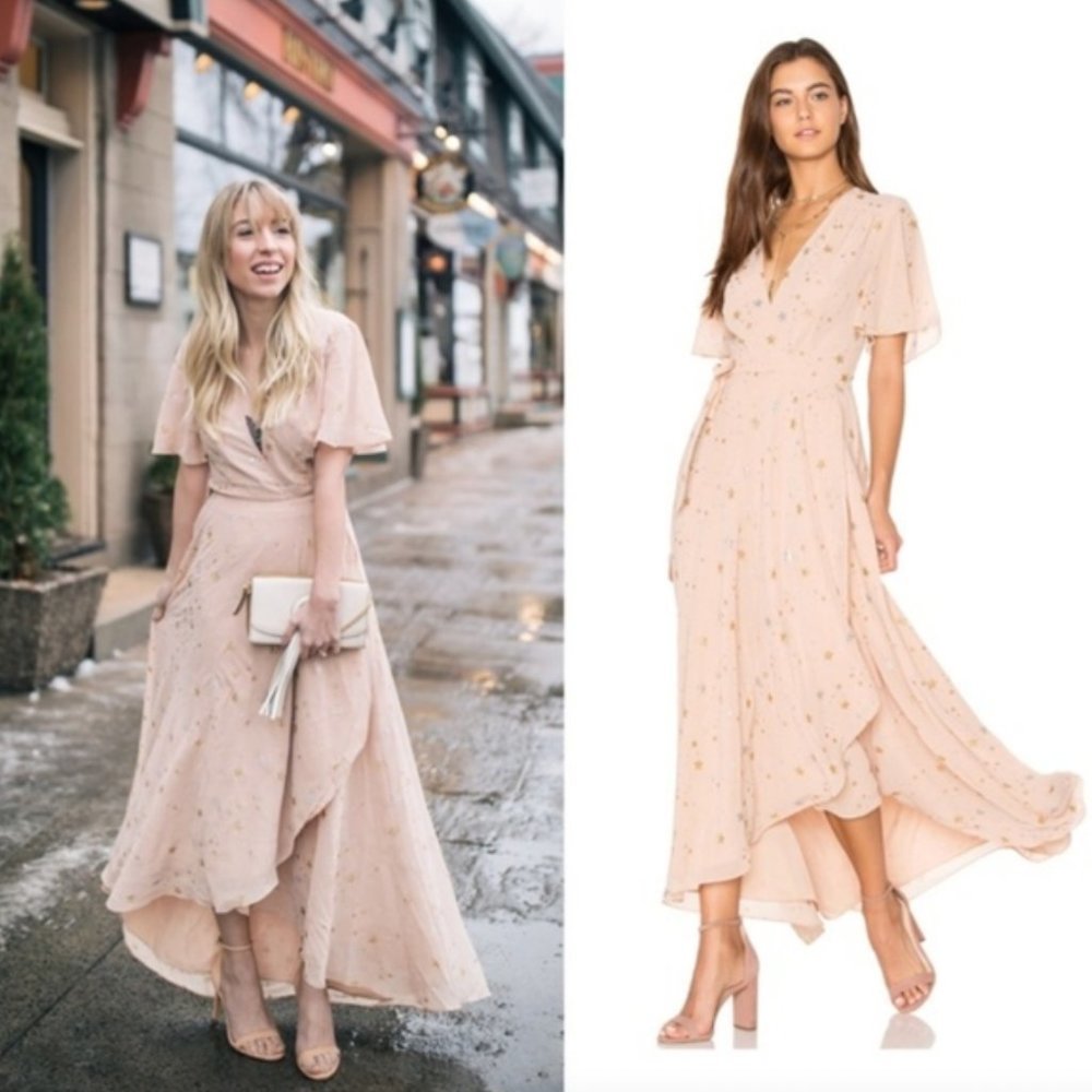 Privacy Please Krause Star Print Maxi Dress in Blush - Size XS